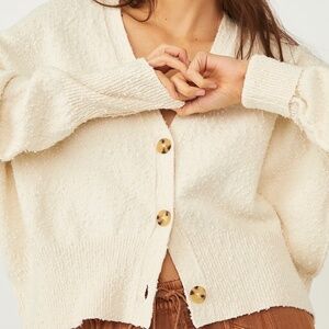 Free People Cream Cardigan Sweater Large